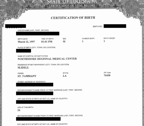 Birth Certificate - St. Landry Parish School Board data breach